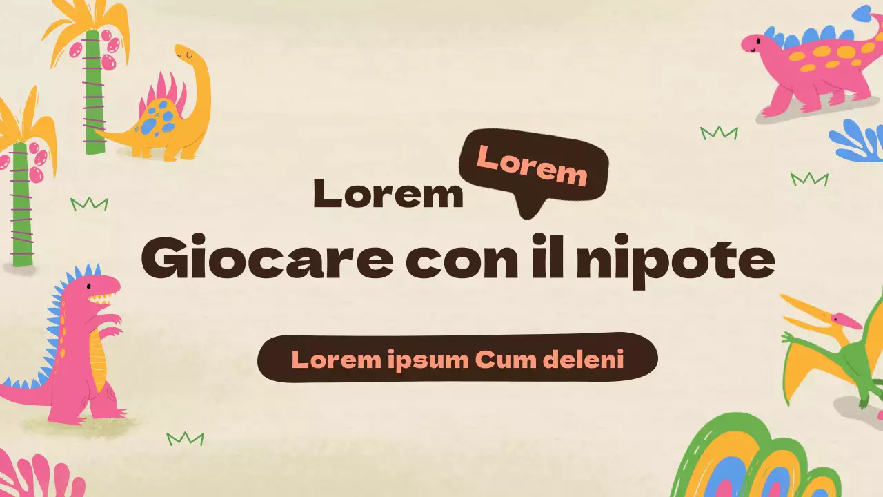 Miniatura di YouTube del concetto di illustrazione di un simpatico dinosauro per giocare con i nipoti