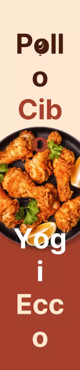 Pollo in promozione media su sfondo marrone e avorio