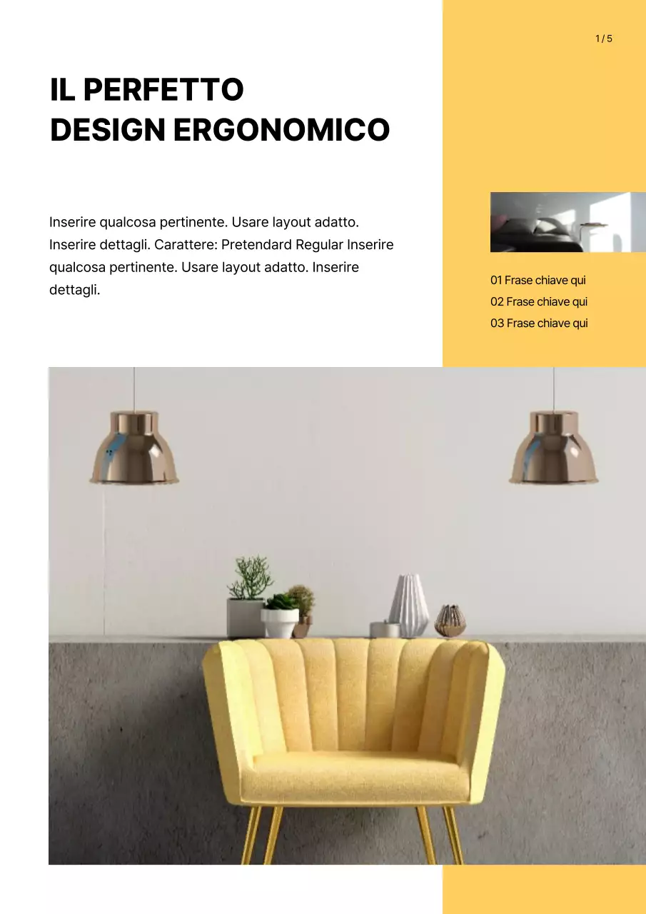 Catalogo dei prodotti di arredamento in giallo