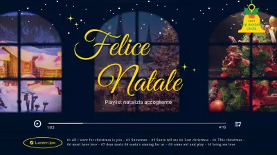 Una miniatura della playlist con un'atmosfera natalizia di colore blu scuro