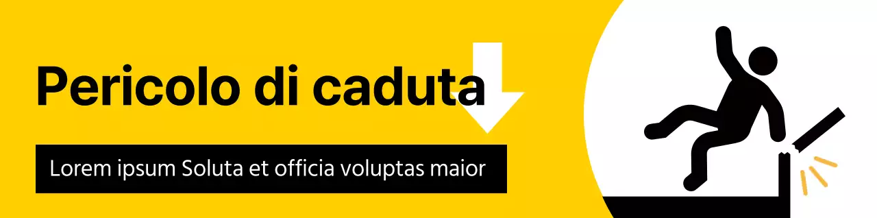Un'avvertenza ben visibile con un pittogramma umano rosso e nero