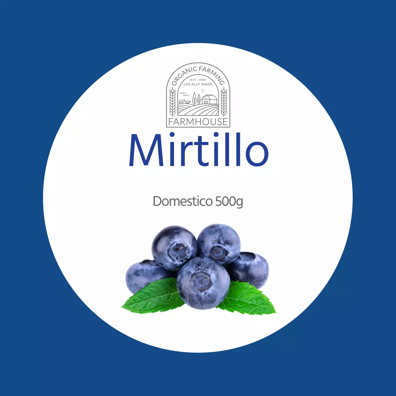 Etichetta per prodotti a base di mirtillo Blue Neat