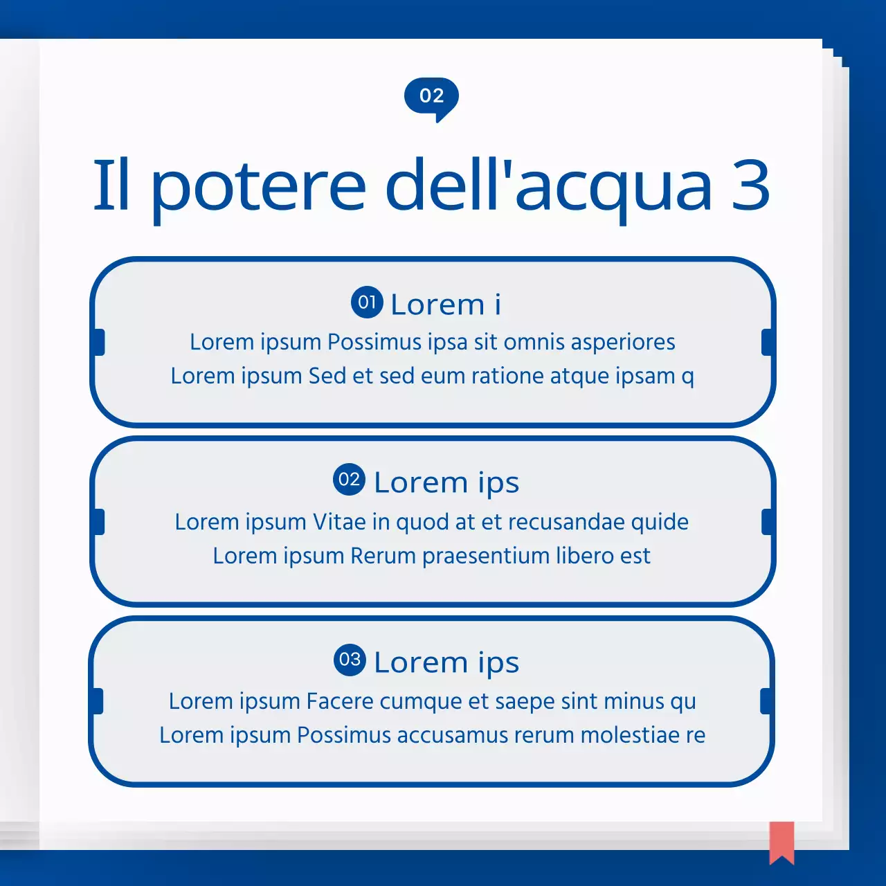 Icona blu e azzurro concetto di acqua enciclopedia
