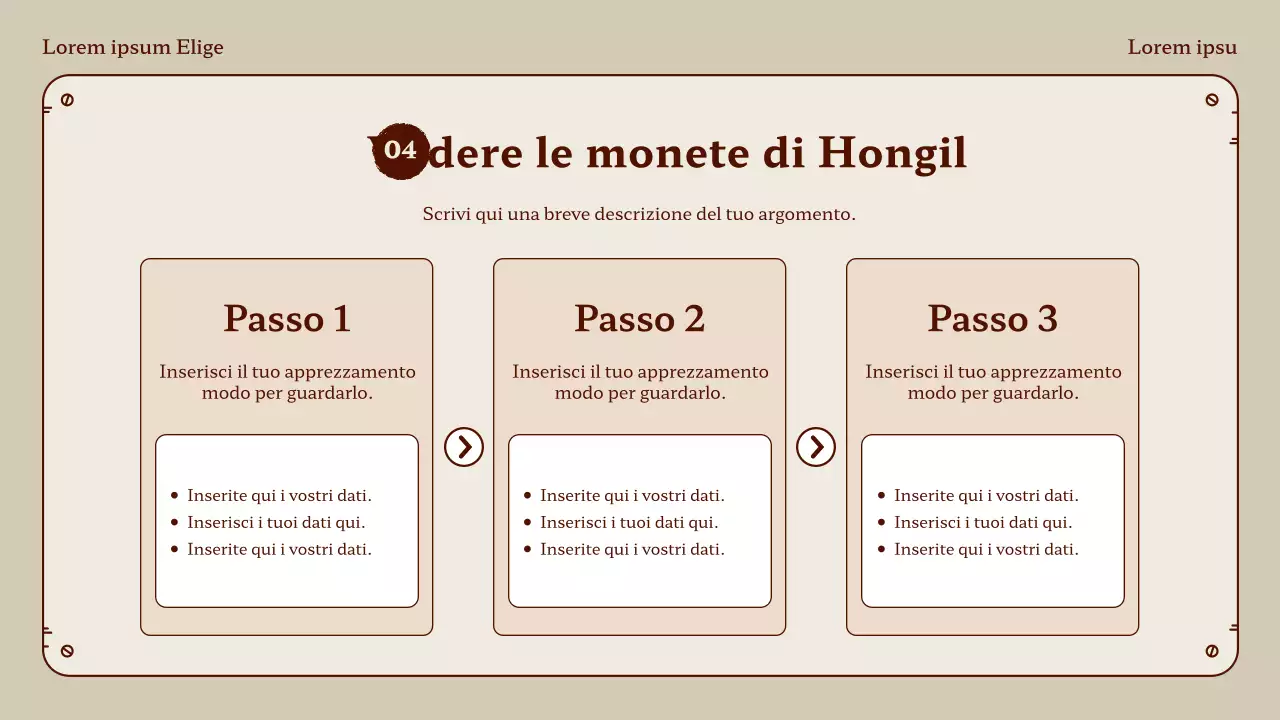 Lezioni di lingua con monete Honggil in beige e marrone