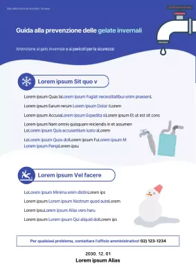 Poster blu per la protezione dal congelamento