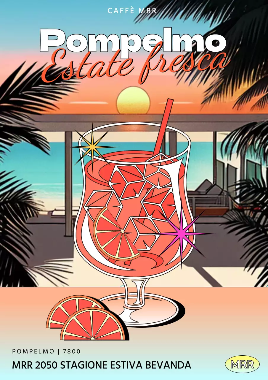 Promozione di bevande illustrate multicolore