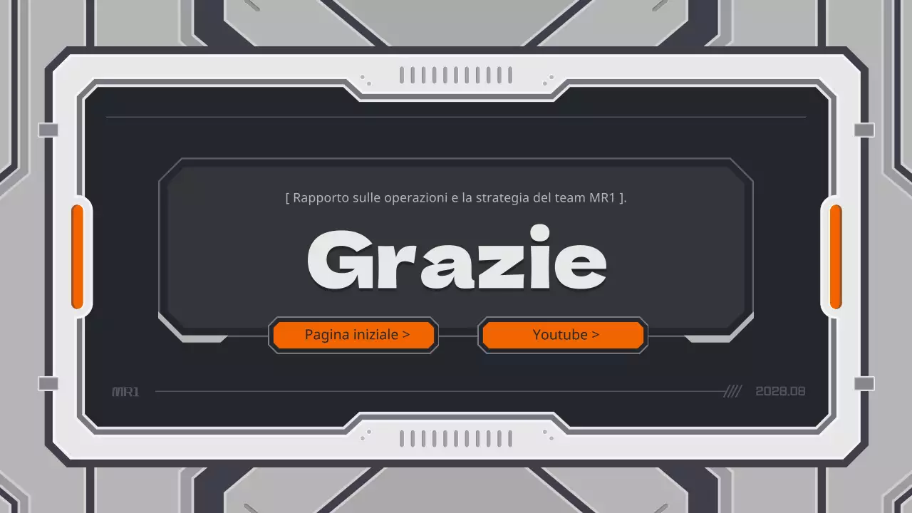 Rapporto sulla strategia di gioco con un concetto meccanico in colori neutri e arancione.