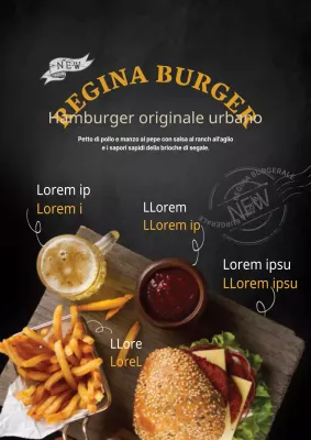 Promuovete i nuovi menu con un tocco di scrittura a mano con foto di cibo in nero e giallo