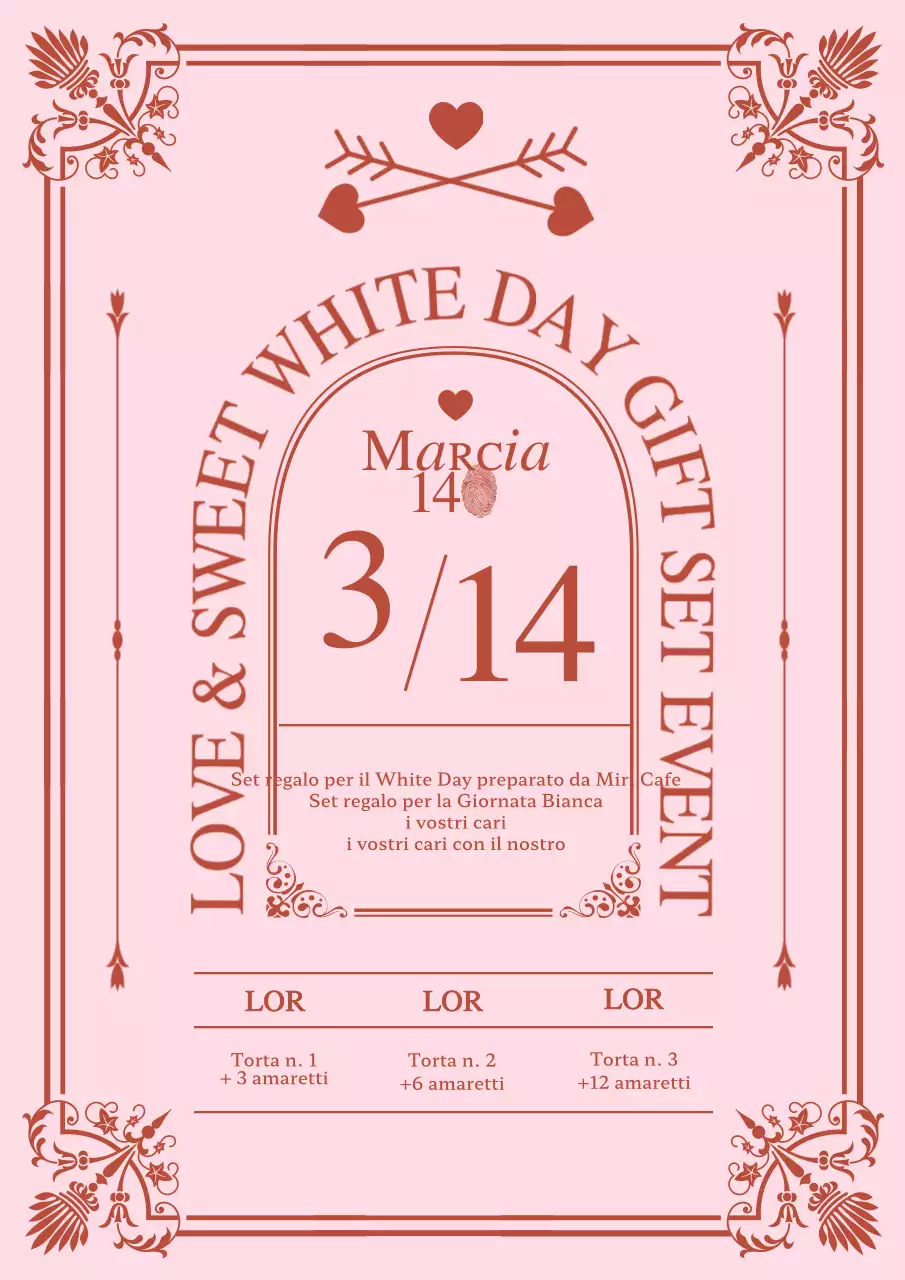 Un evento rosa e rosso in stile art déco per una giornata in bianco