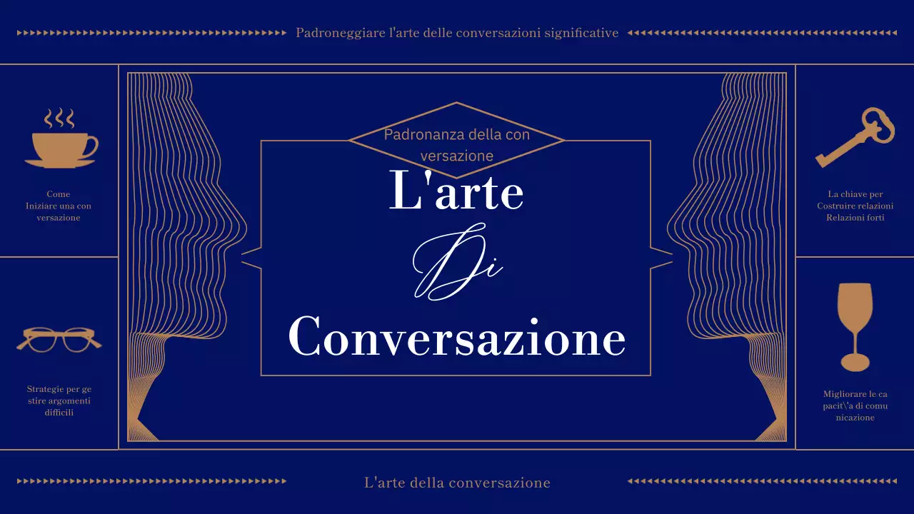 Dialogo del giorno in blu navy e beige