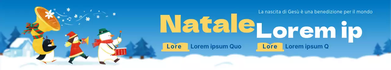 Striscione natalizio della Scuola Biblica della neve azzurro