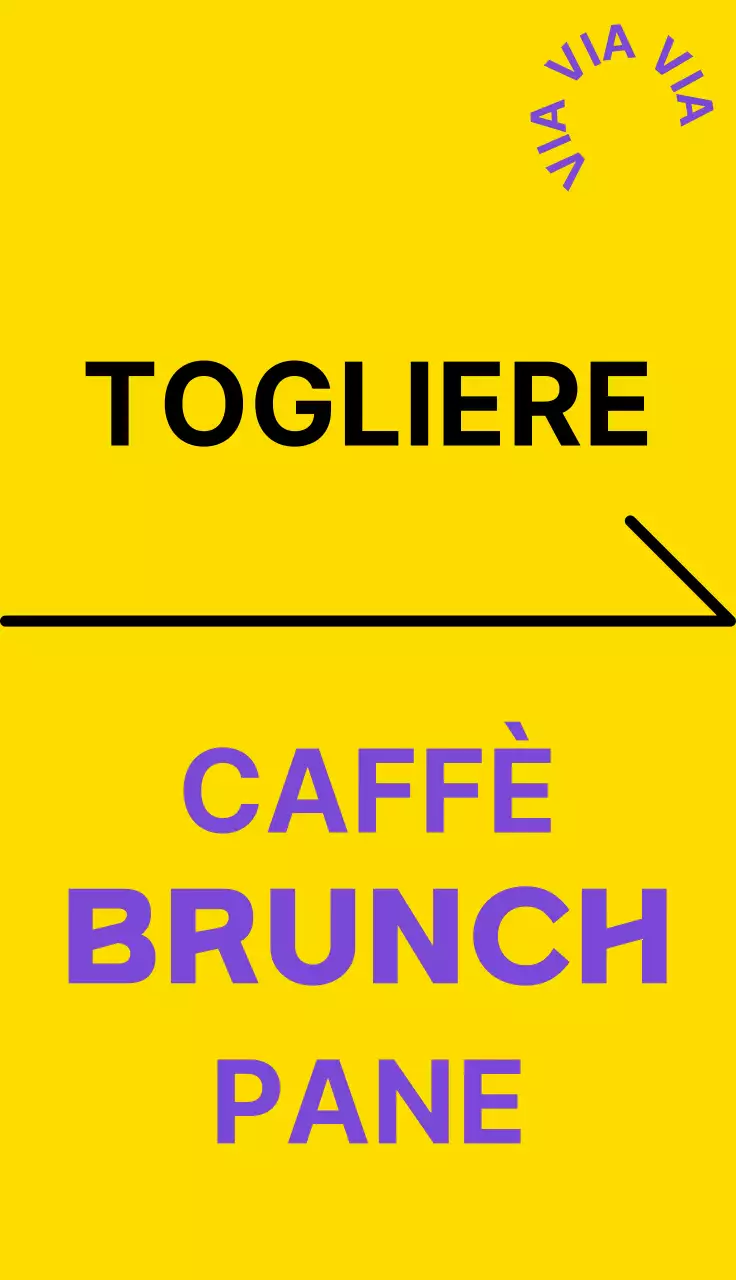Una semplice insegna per un caffè in giallo, nero e viola con testo e forme relative al caffè Gogo Coffee.