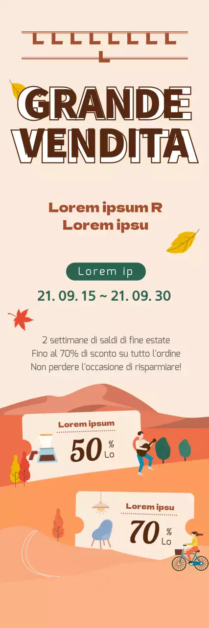 Evento di consegna del magazzino di illustrazione autunnale beige e marrone