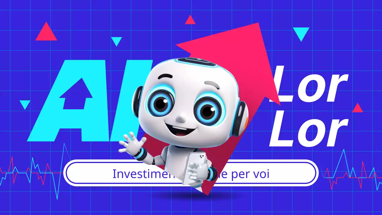 Un'IA cibernetica per la selezione delle azioni, in rosa e blu acceso.