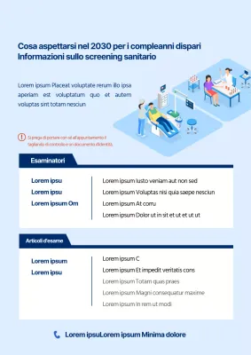 Un annuncio di salute pulito e blu