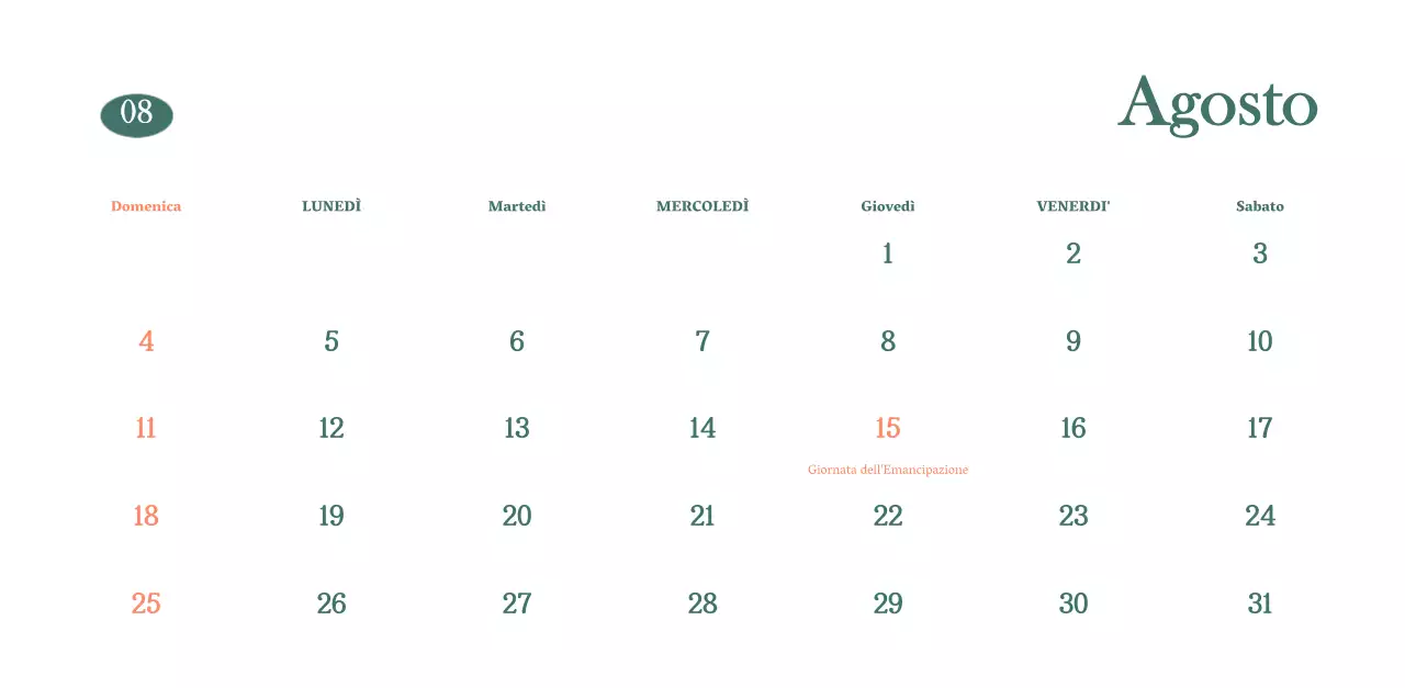 Calendario dei bar con i consigli per le bevande del mese