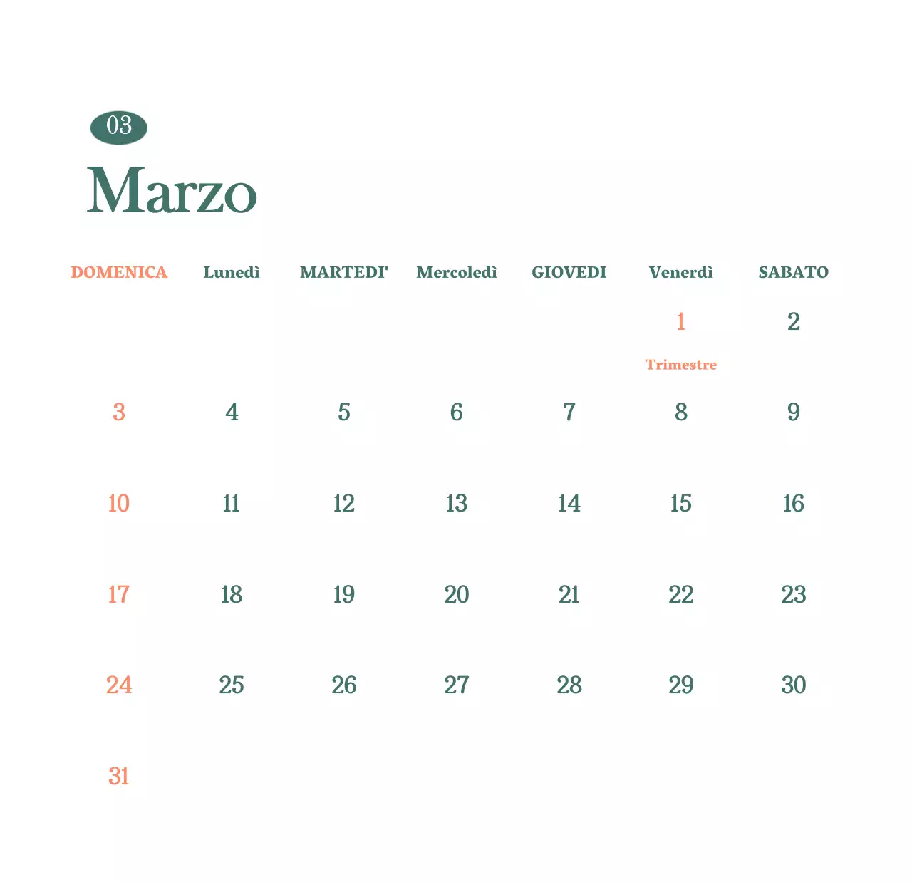 Calendario dei bar con i consigli per le bevande del mese