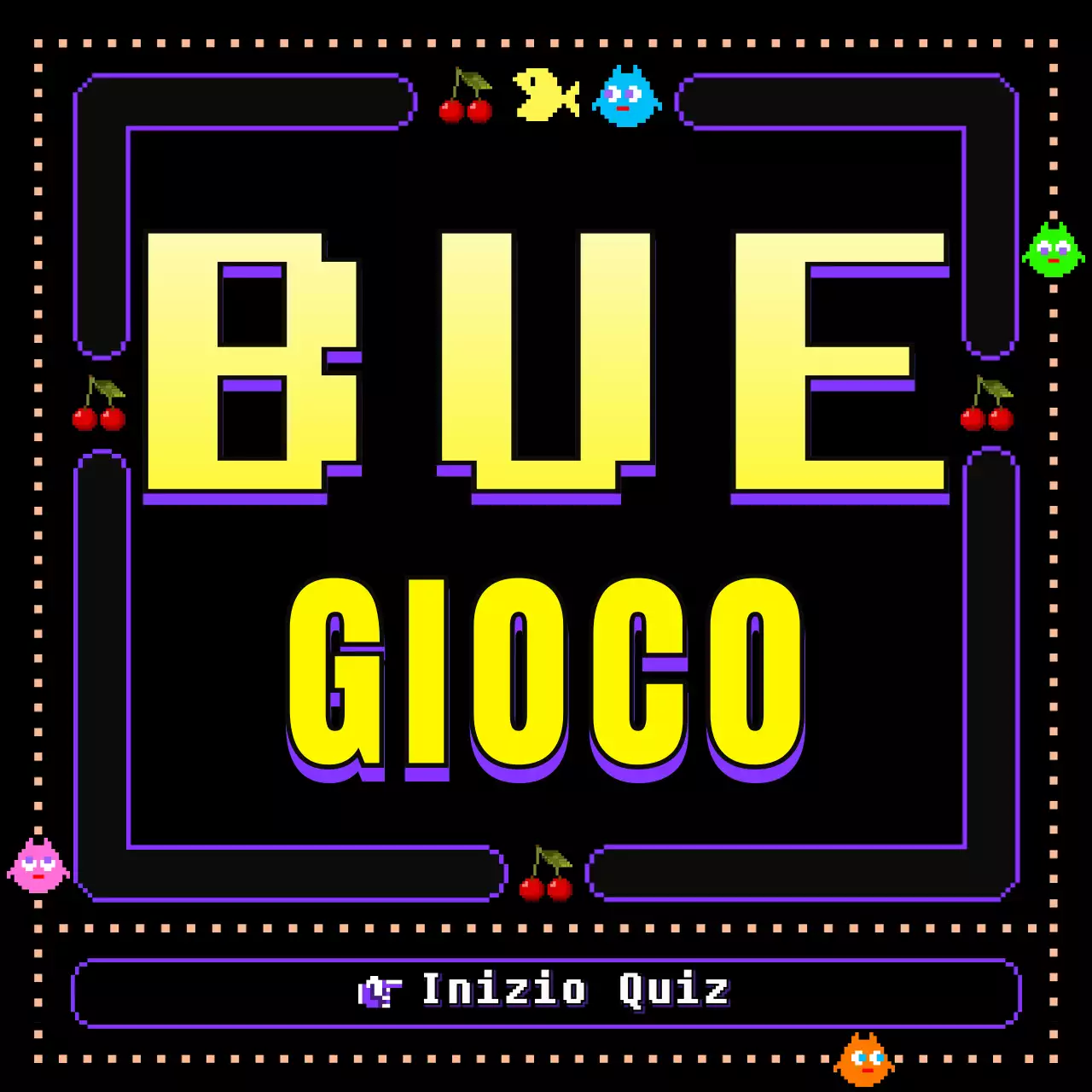 gioco classico carino in viola-nero-gialloConcept OXQuiz