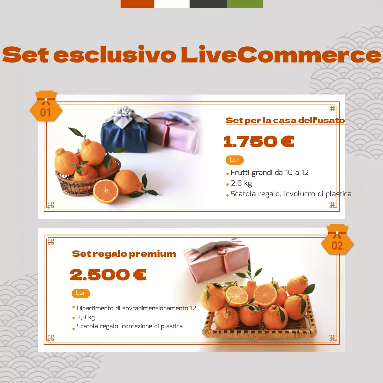 Arancione tradizionale concetto di vacanza Hallabong tema set regalo