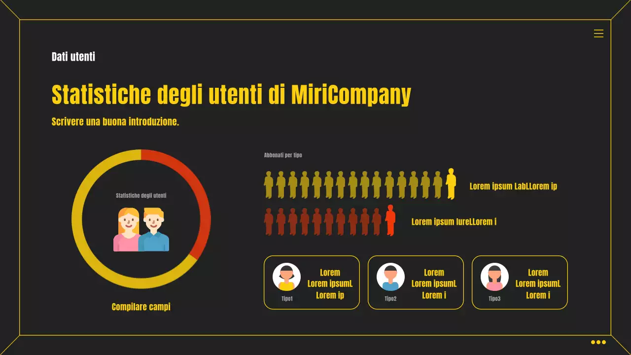 Semplice infografica nera e gialla per il business scorecard