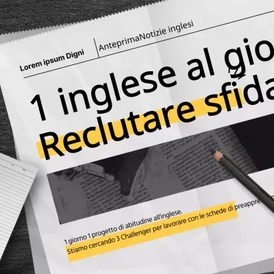 Chiamata per gli sfidanti inglesi con un concetto di giornale giallo e nero