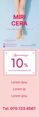 Menu del negozio di ceretta pulito con foto rosa in evidenza