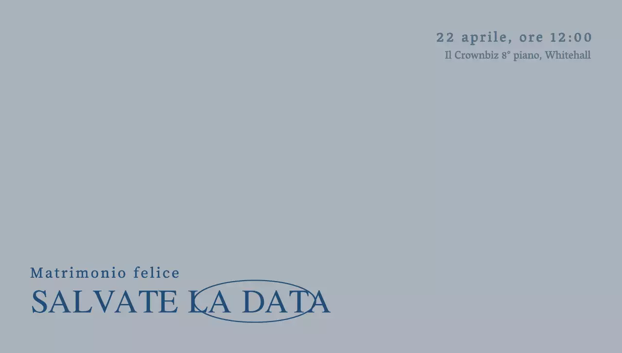 Invito di nozze di concetto semplice con testo blu