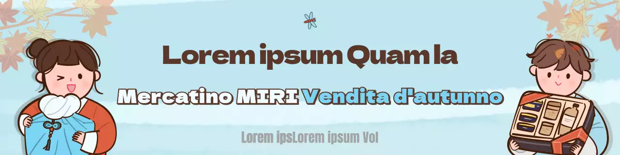 Sconto su un concetto di illustrazione autunnale animata in arancione e blu chiaro