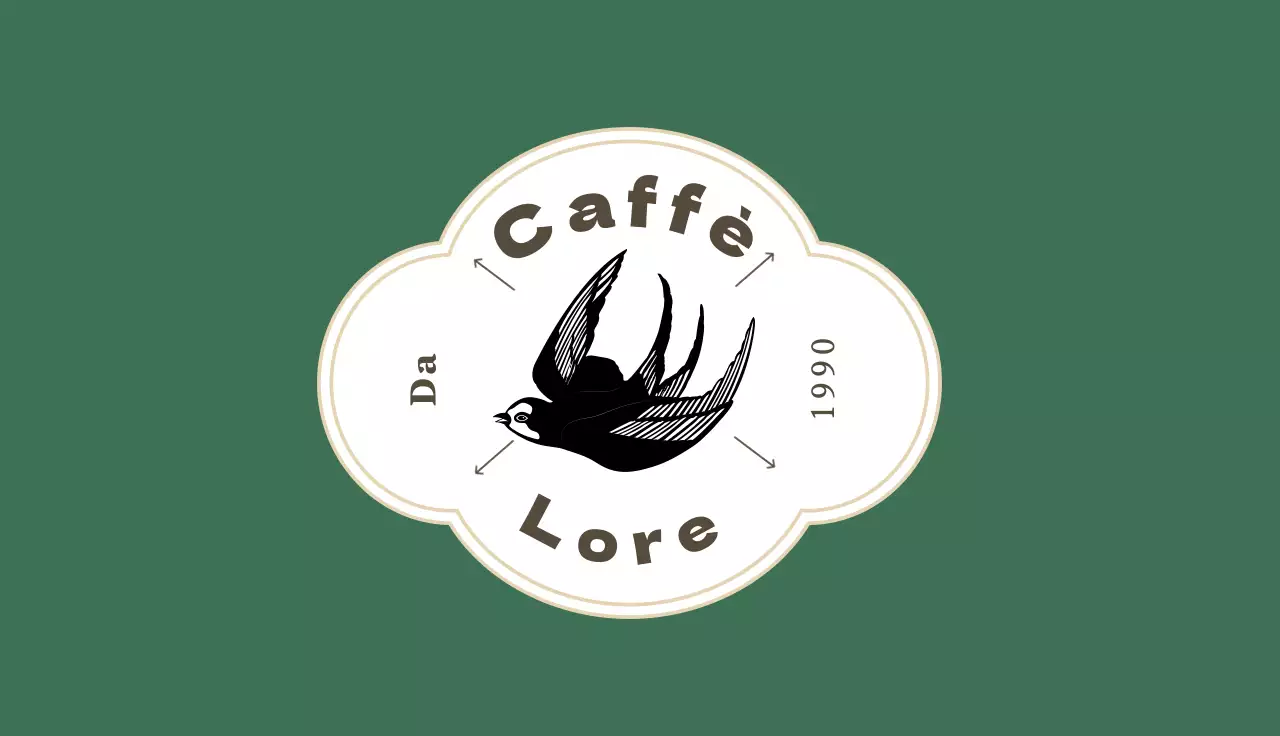 Biglietto da visita per caffè con logo vintage verde