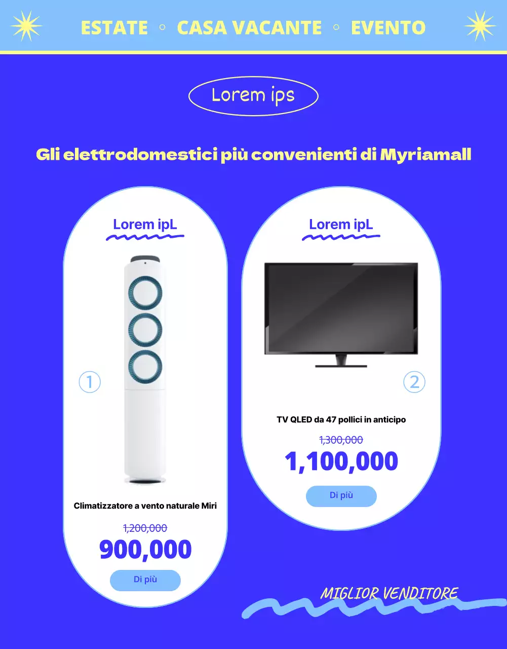 Mostra speciale sull'Homecoming con illustrazioni in blu freddo