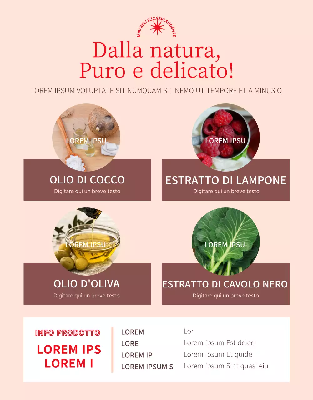 Promuovere una tinta labbra pulita nei colori arancio e beige.