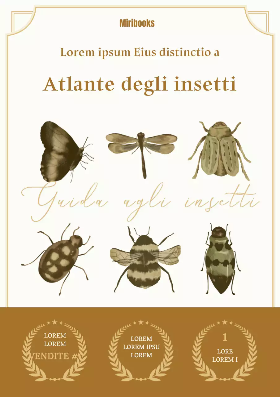Un atlante entomologico di ispirazione eco-didattica in marrone e vintage
