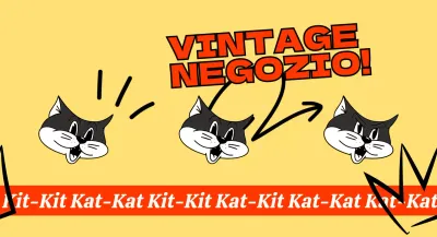 Un giovane e grazioso negozio vintage in rosso e giallo