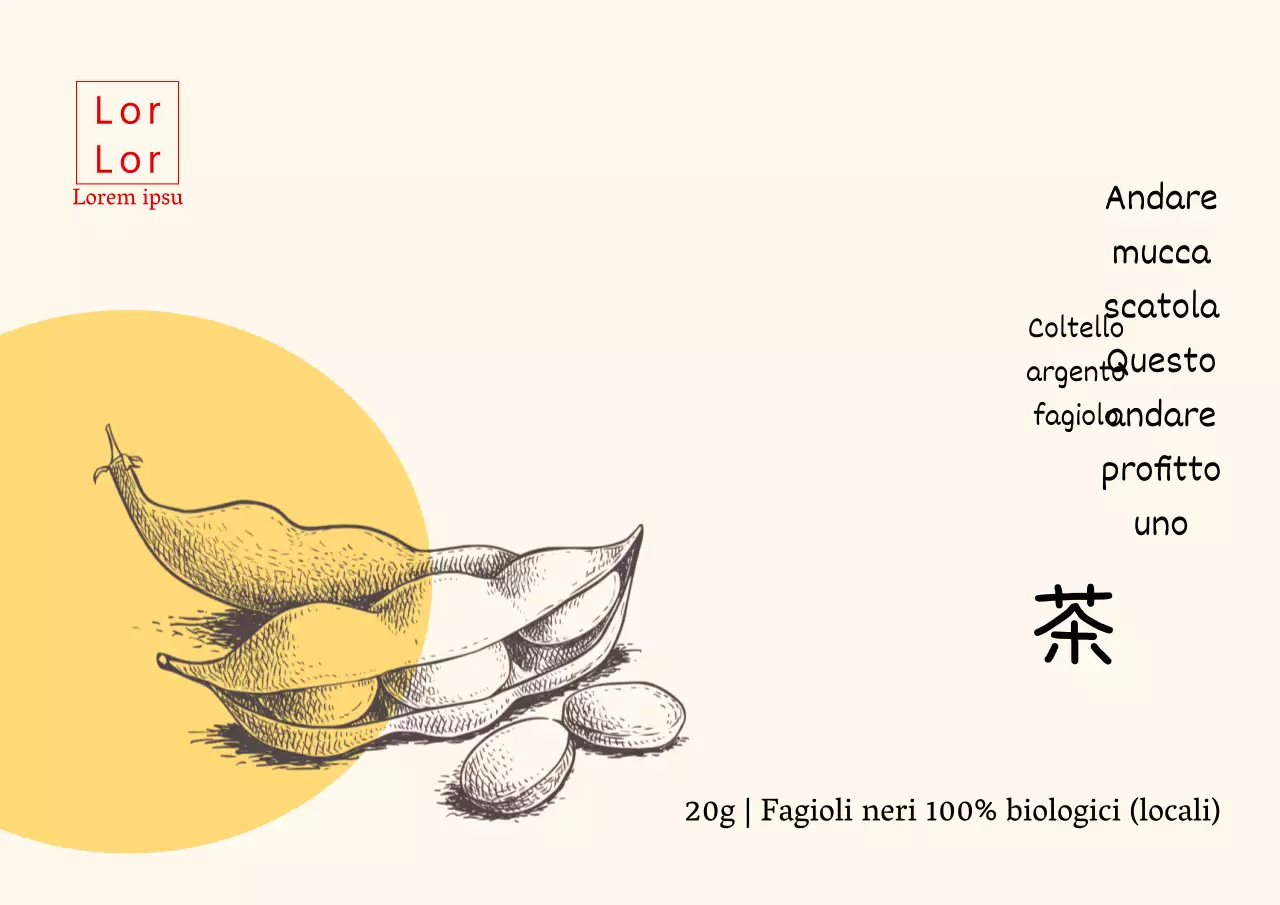 Tè di fagioli neri a disegno giallo