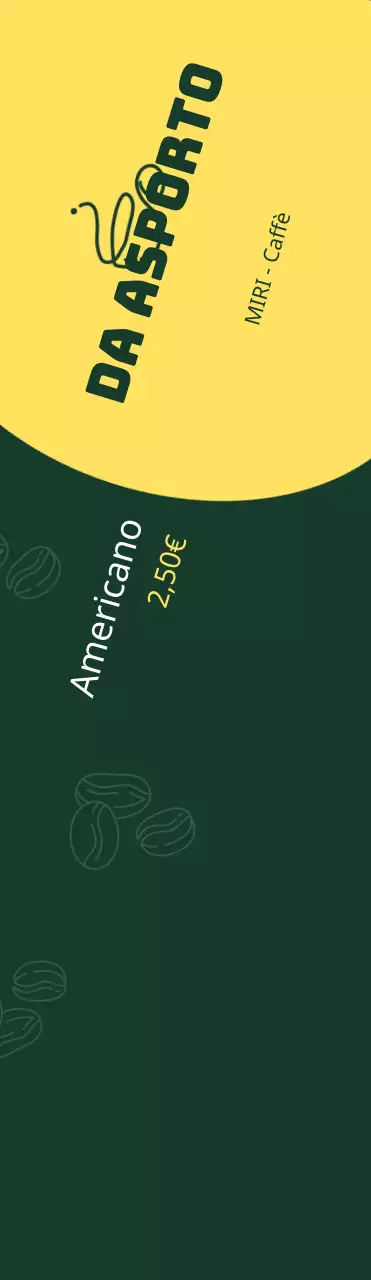 Semplice verde e giallo per promuovere un caffè da asporto