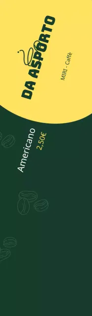 Semplice verde e giallo per promuovere un caffè da asporto