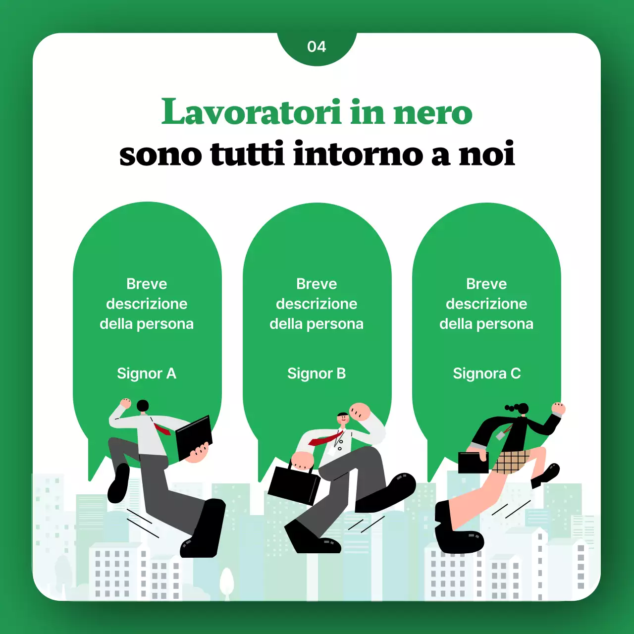 Promuovete la vostra piattaforma per lavoratori ambulanti con simpatiche illustrazioni verdi