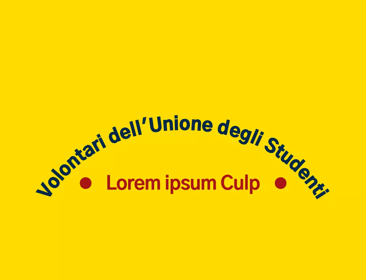 Simbolo di scudo semplice e pulito e combinazione di logo emblema in giallo e blu navy rosso Organizzazione di servizio del governo degli studenti delle scuole superiori