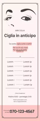 Banner semplice per il trattamento delle ciglia con illustrazione in rosa