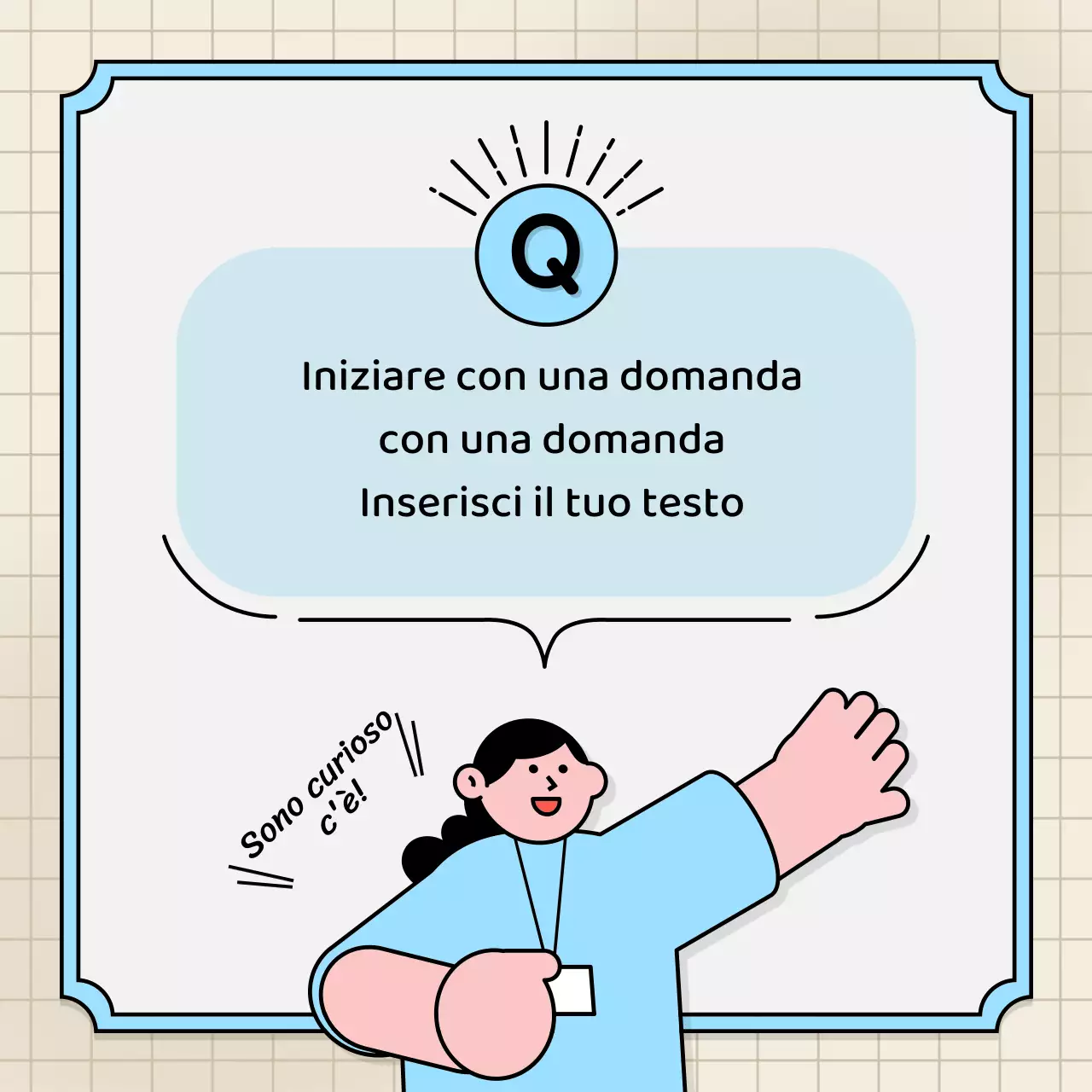 Bolle vocali azzurre e gialle e stile illustrativo simpatico