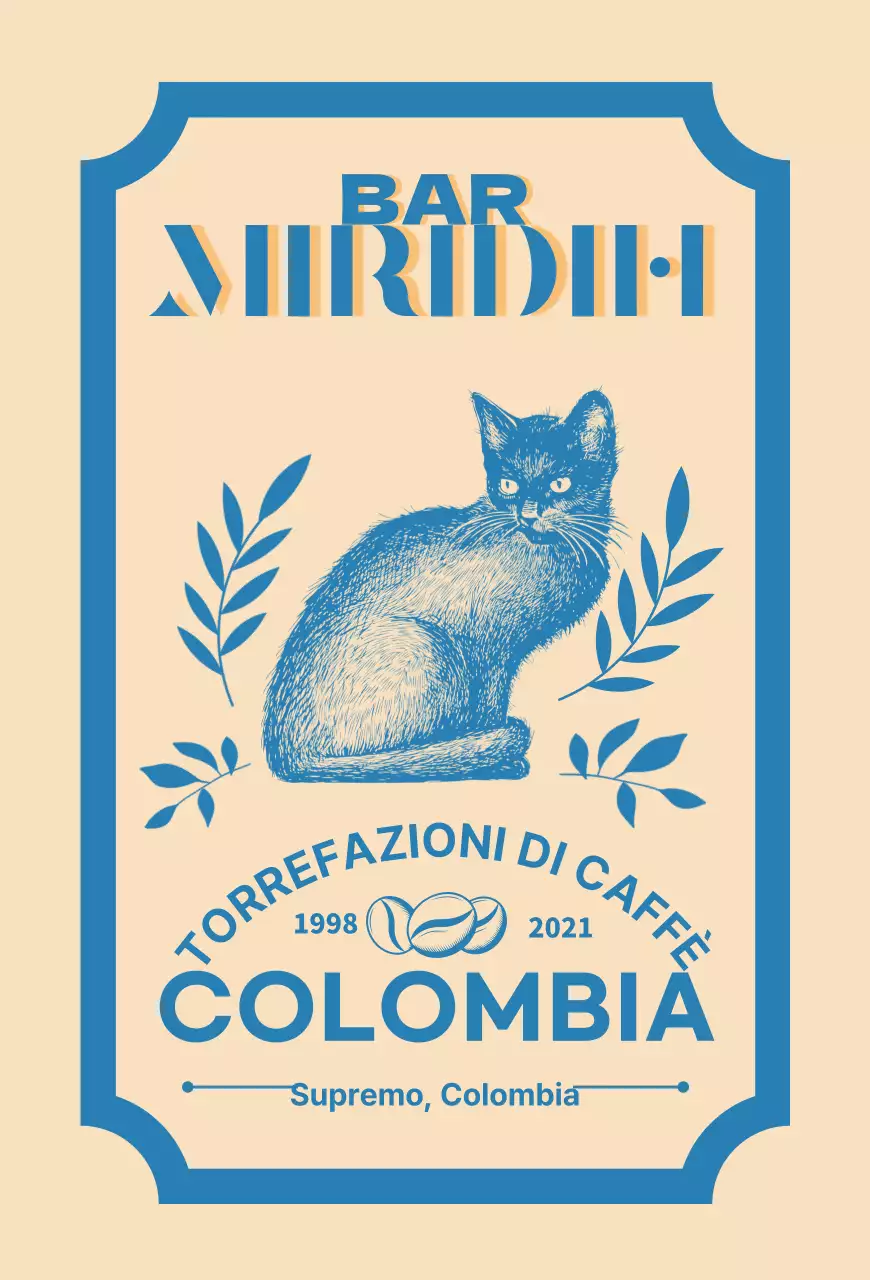 Una guida alle marche e ai chicchi di caffè con un design tipografico beige e blu2
