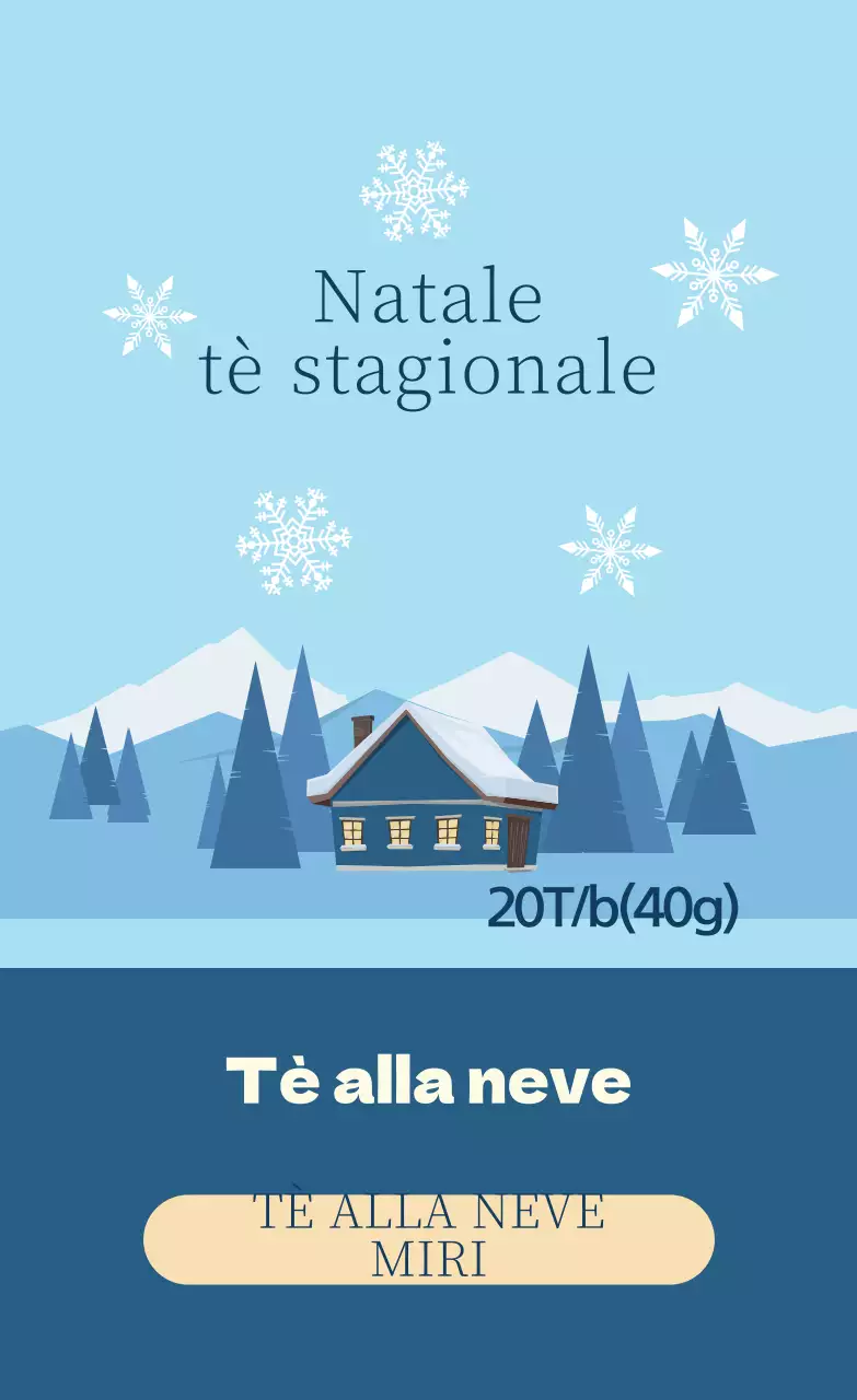 Etichette per il tè della stagione natalizia illustrate in blu