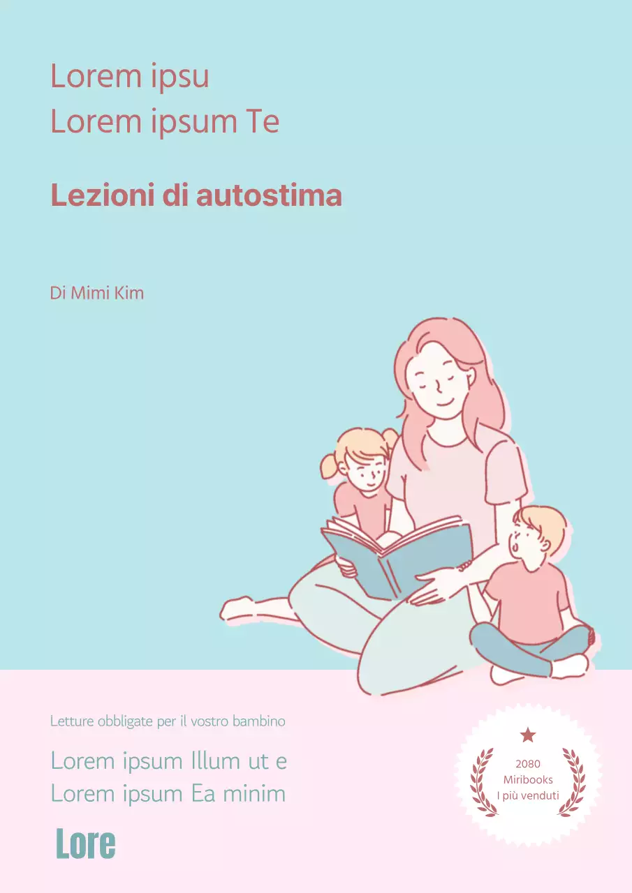Illustrazione della lezione sull'autostima emotiva nei toni del rosa e del menta
