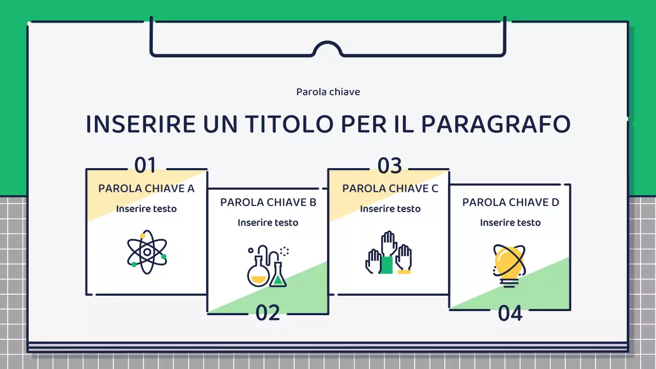 Presentazione sulla progettazione di icone carine e basilari in verde e giallo
