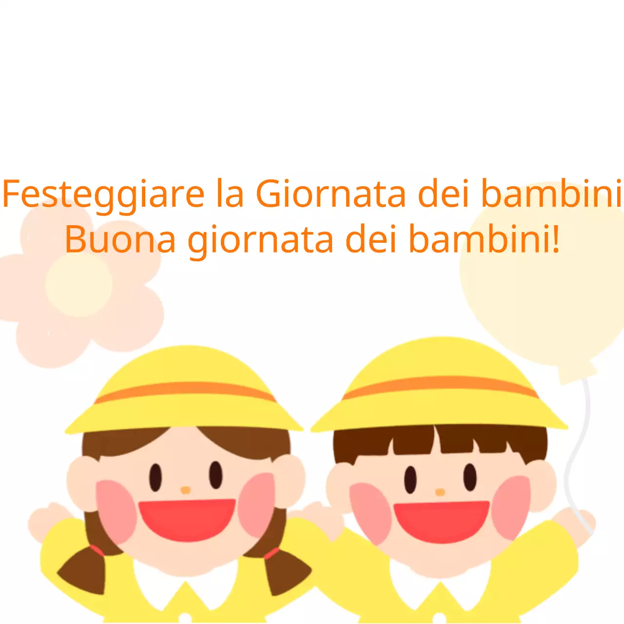 Simpatica calligrafia per la festa dei bambini con l'illustrazione di un bambino vestito di giallo