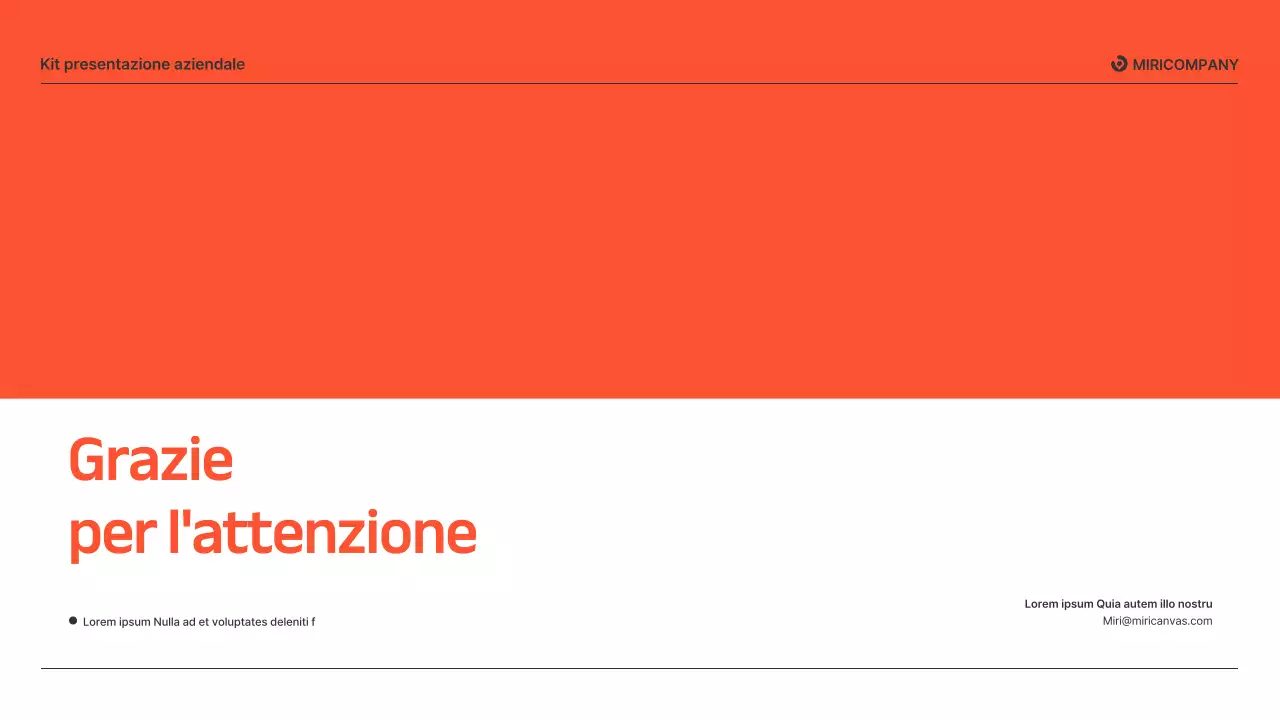 Presentazioni di relazioni aziendali in arancione e grigio