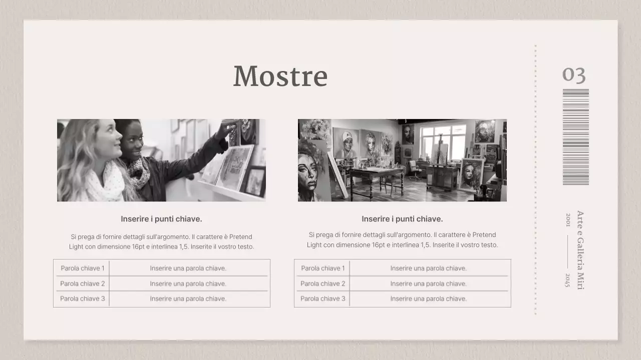 Una galleria di concetti di biglietti beige e grigi