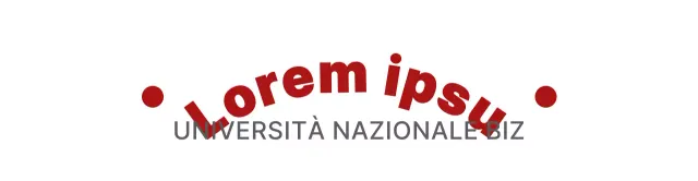 Stile semplice e pulito del logo testuale in rosso e grigio per le promozioni universitarie