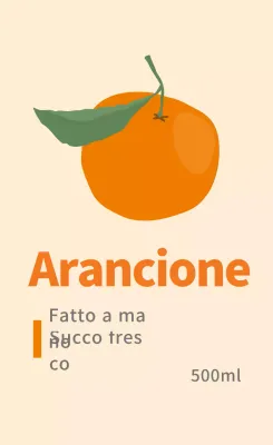 Simpatiche etichette alimentari con illustrazioni arancioni