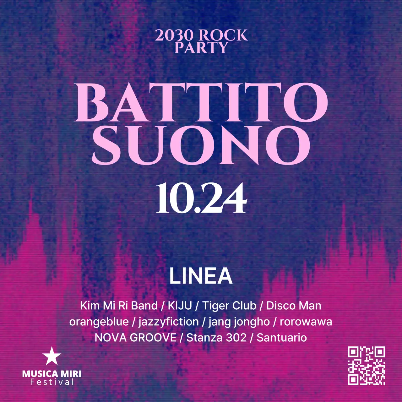 Promuovere un festival musicale geometrico in viola e rosa